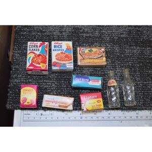 Vintage 1960's Mini Branded Play Food for Barbie Doll Toy Pepsi Lipton Kellogg's